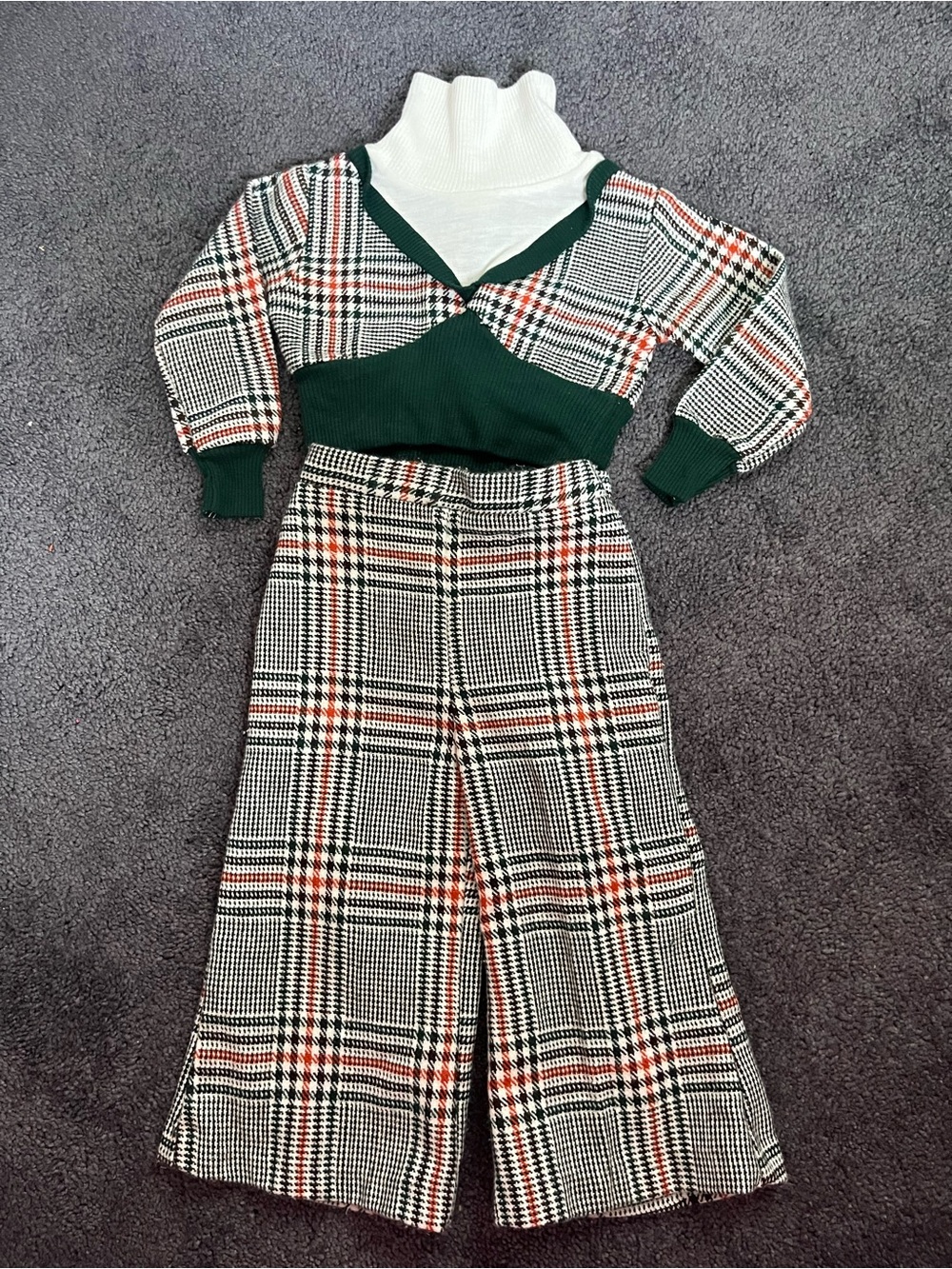 Vintage 3t plaid outfit